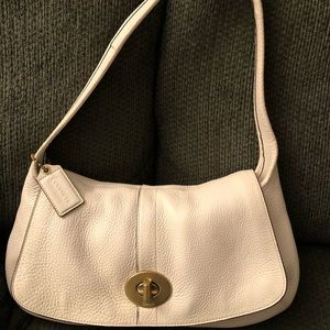 Coach White Leather Shoulder Bag